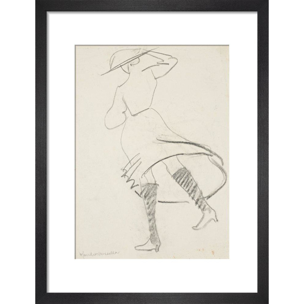 Girl with skirt blowing - Art print