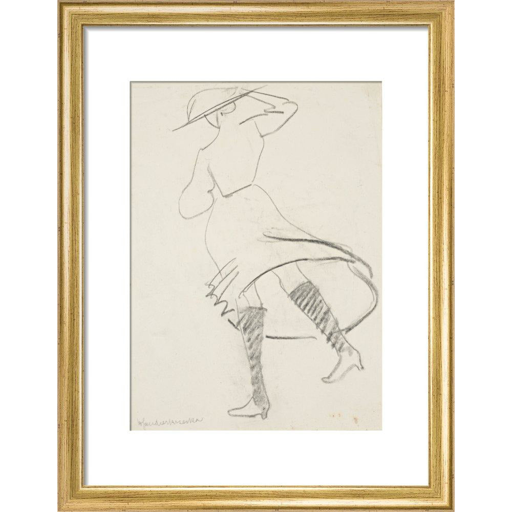Girl with skirt blowing - Art print
