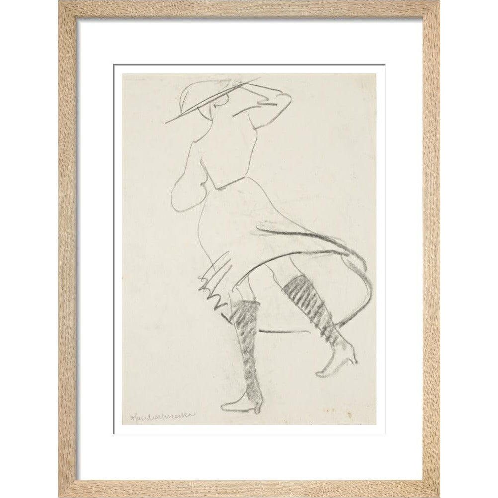 Girl with skirt blowing - Art print
