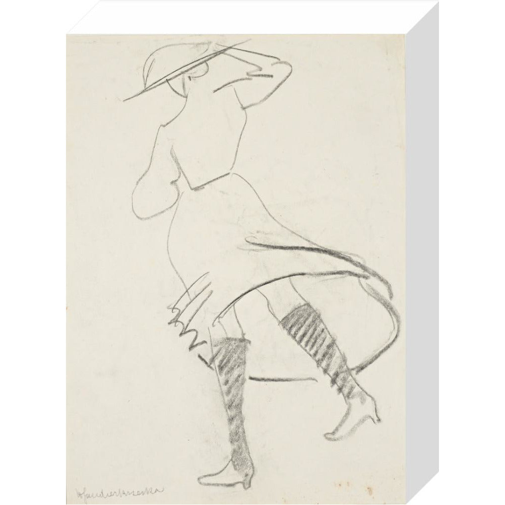 Girl with skirt blowing - Art print