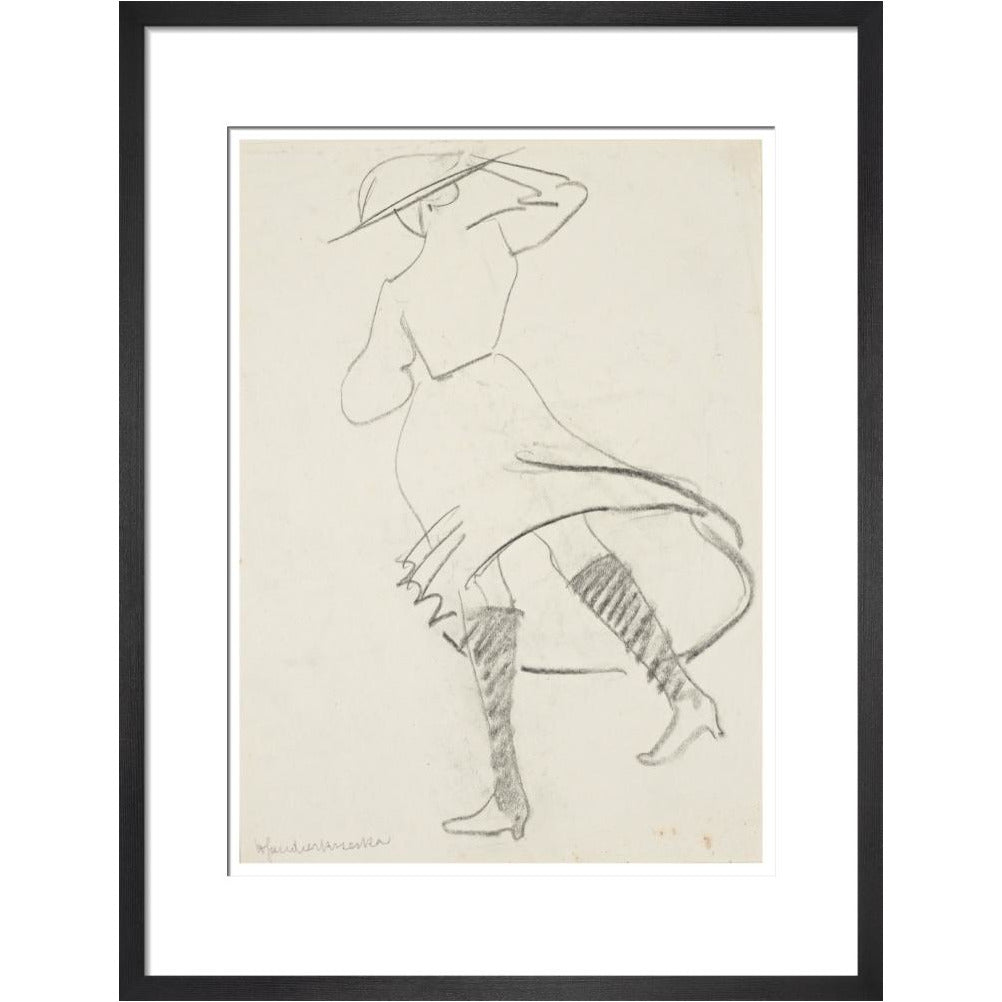 Girl with skirt blowing - Art print