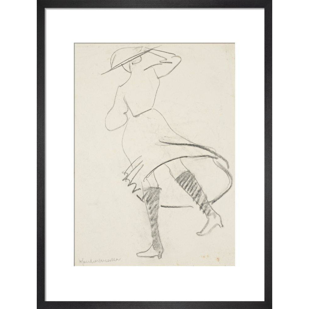 Girl with skirt blowing - Art print