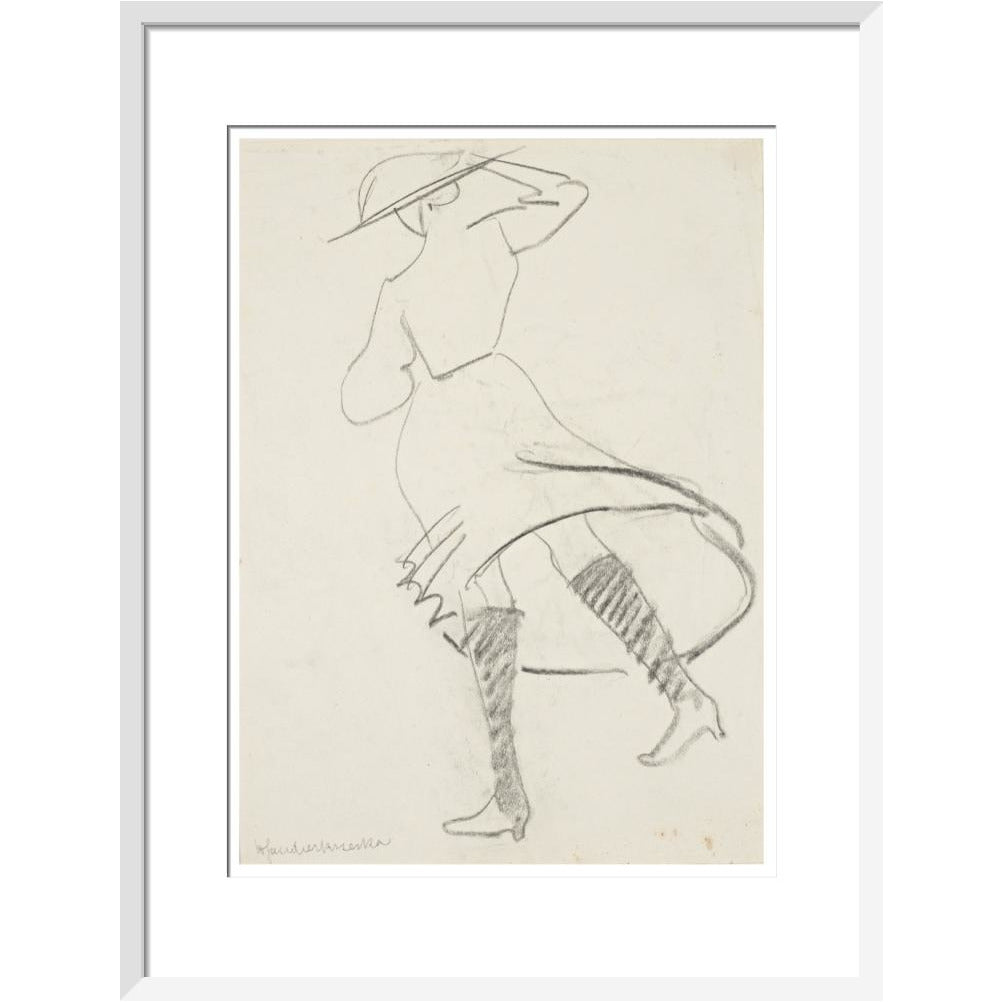 Girl with skirt blowing - Art print