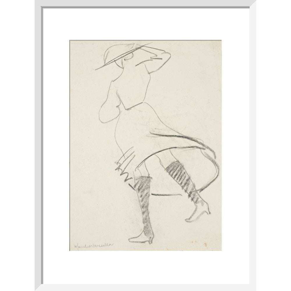Girl with skirt blowing - Art print