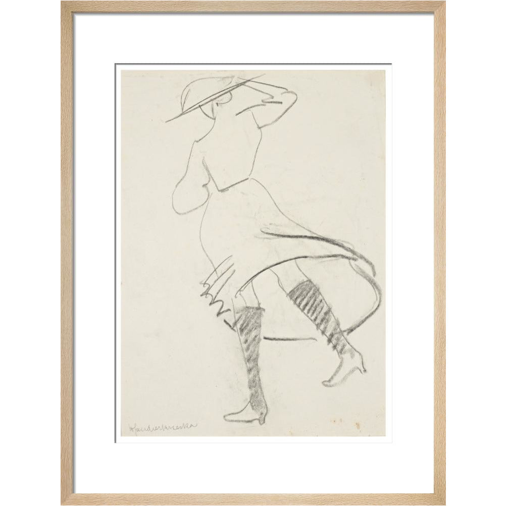 Girl with skirt blowing - Art print