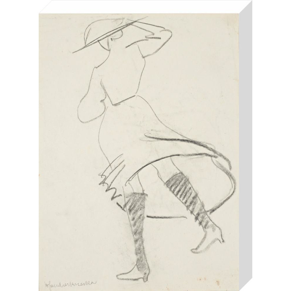 Girl with skirt blowing - Art print