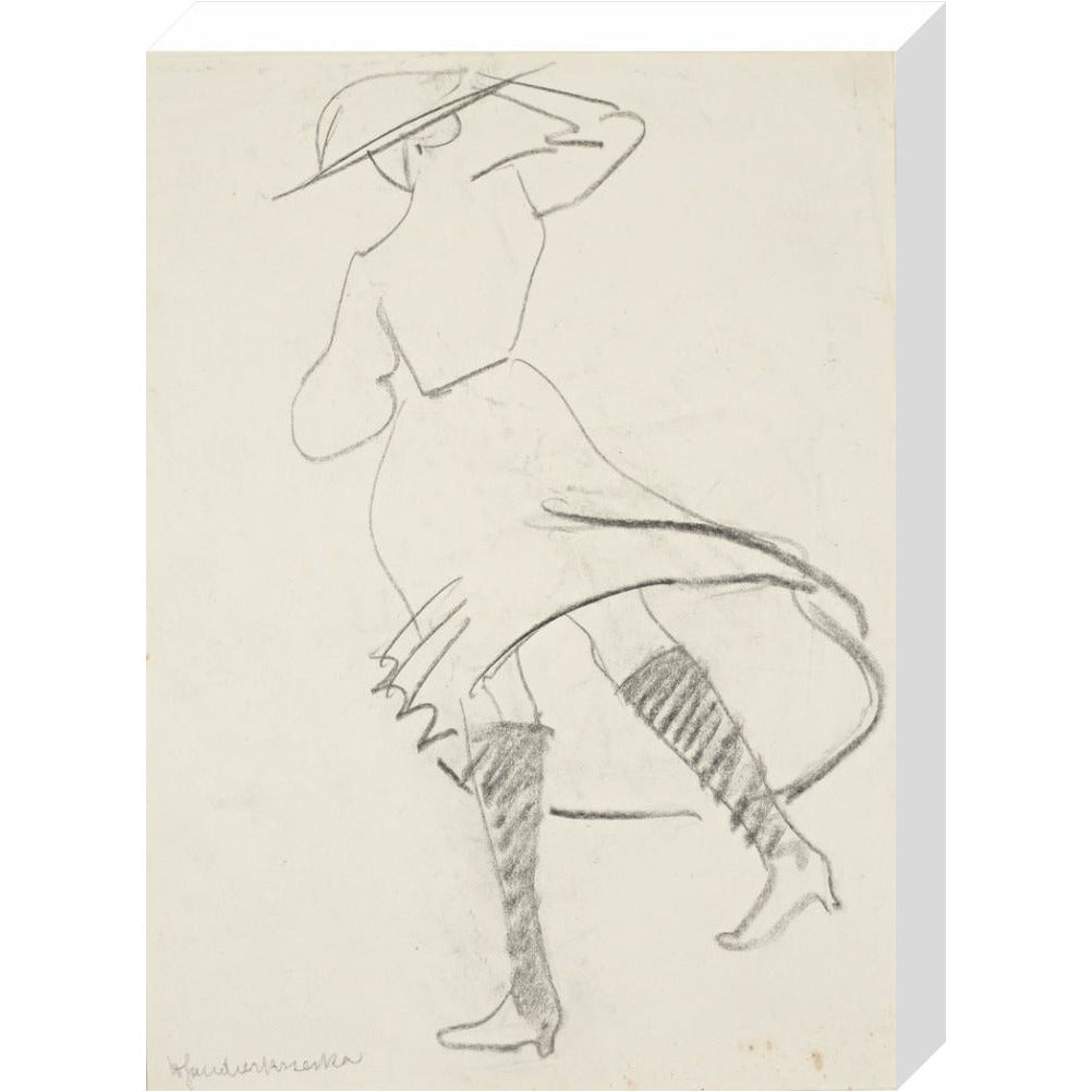 Girl with skirt blowing - Art print