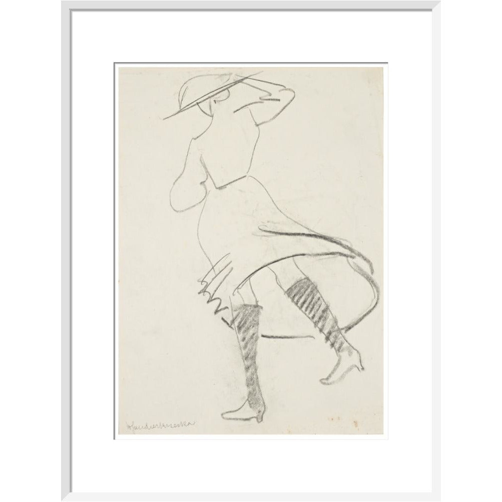 Girl with skirt blowing - Art print