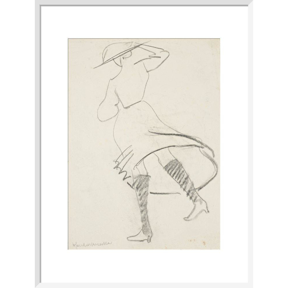 Girl with skirt blowing - Art print