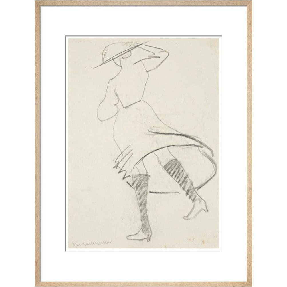 Girl with skirt blowing - Art print