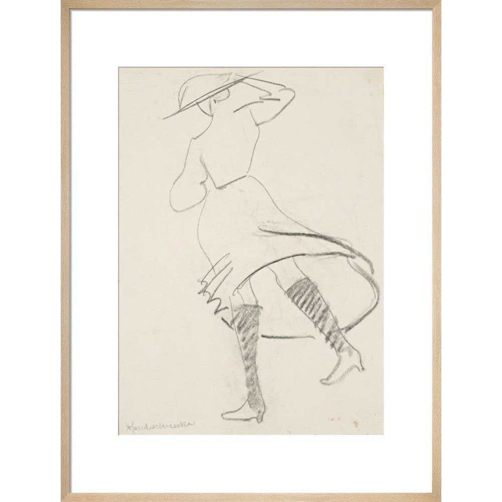 Girl with skirt blowing - Art print