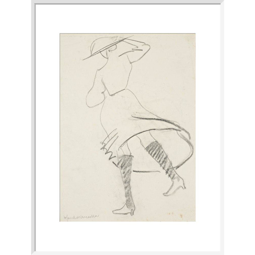 Girl with skirt blowing - Art print