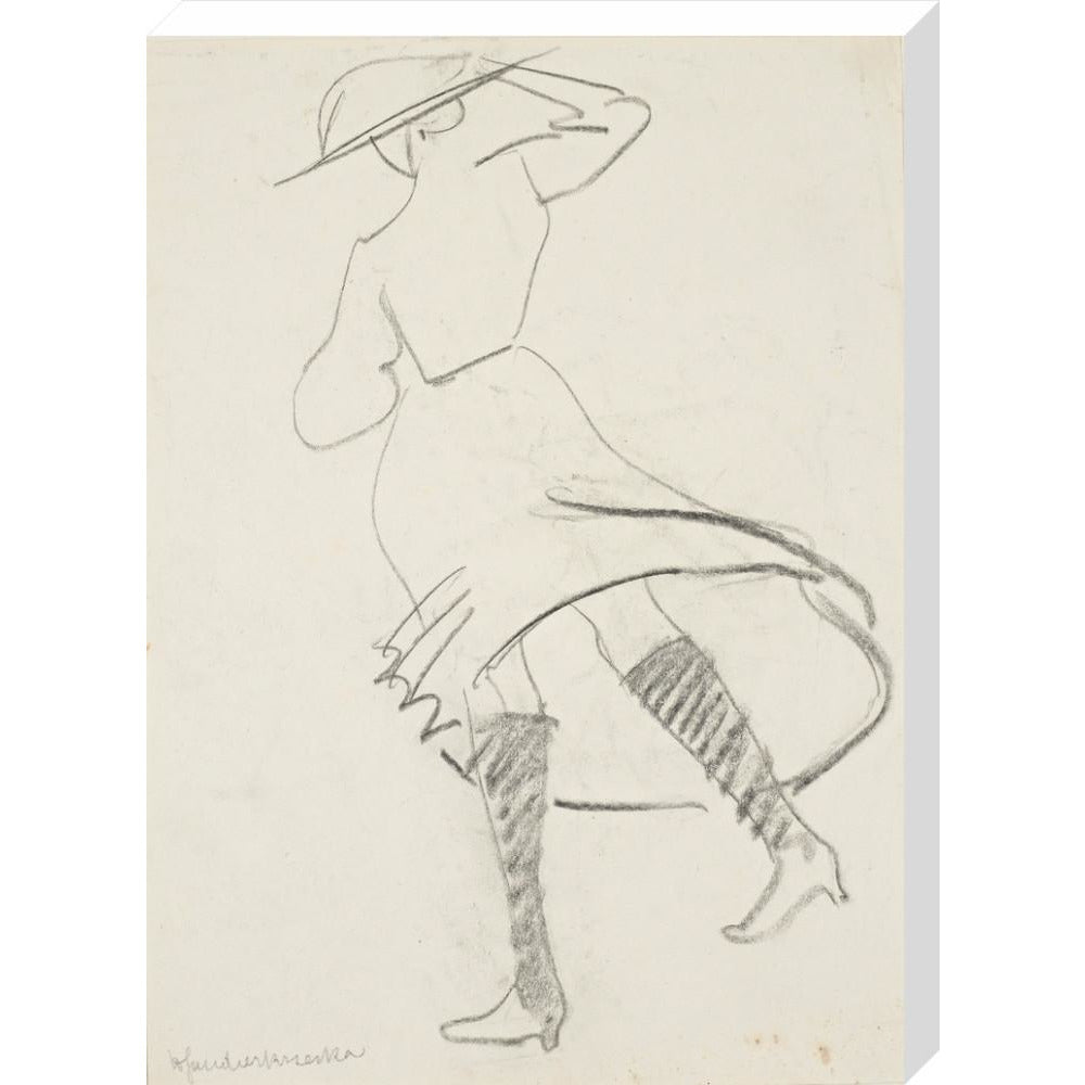 Girl with skirt blowing - Art print