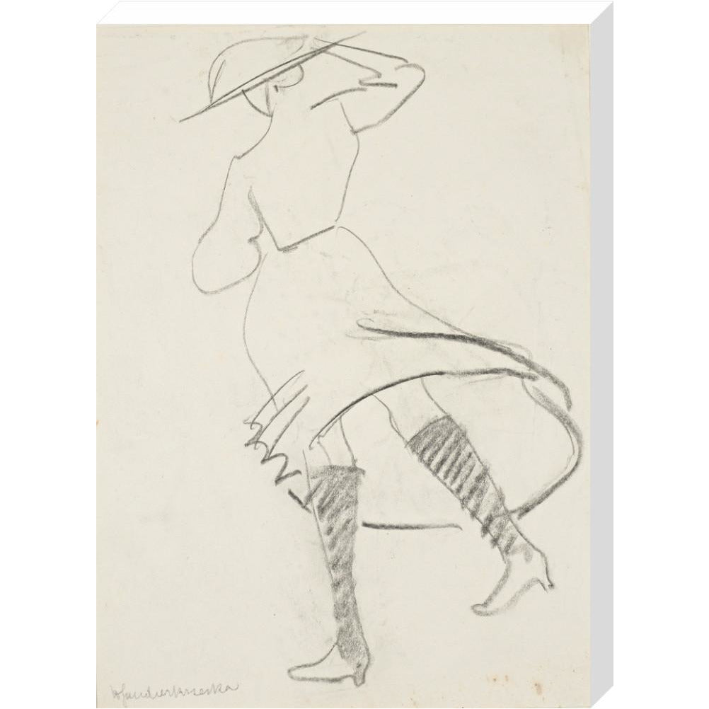 Girl with skirt blowing - Art print