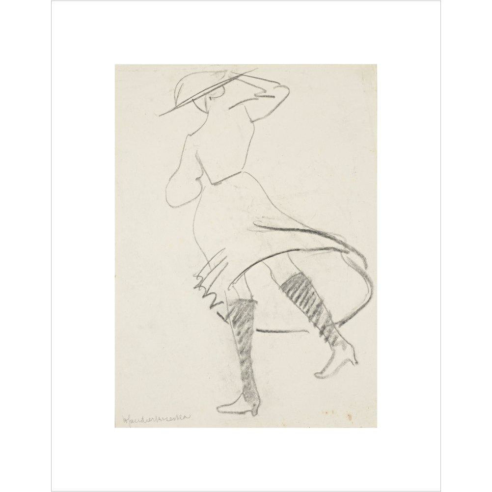 Girl with skirt blowing - Art print