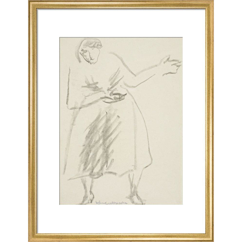 Standing woman, gesticulating - Art print