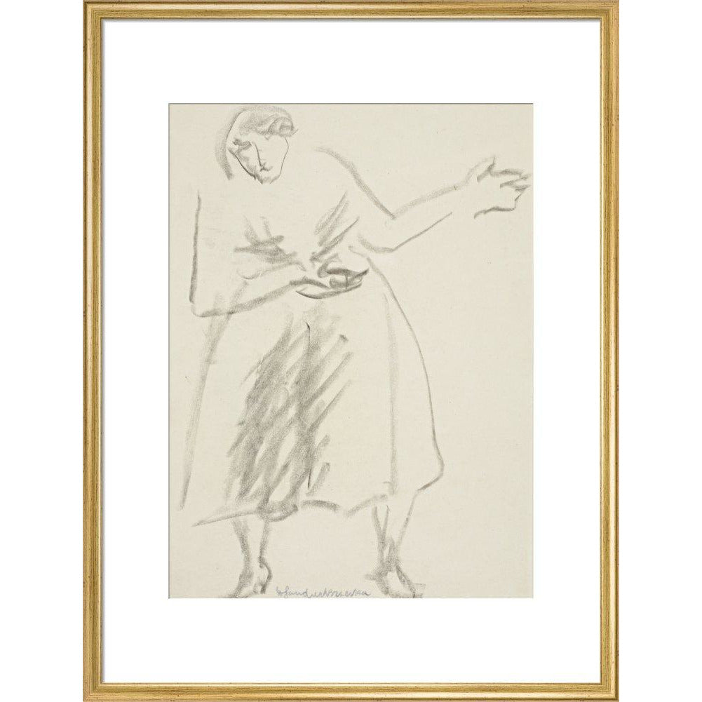 Standing woman, gesticulating - Art print