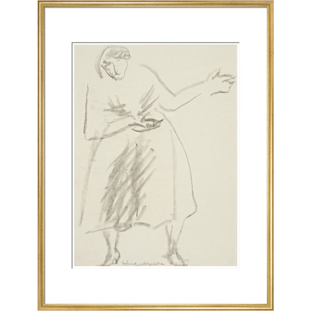 Standing woman, gesticulating - Art print