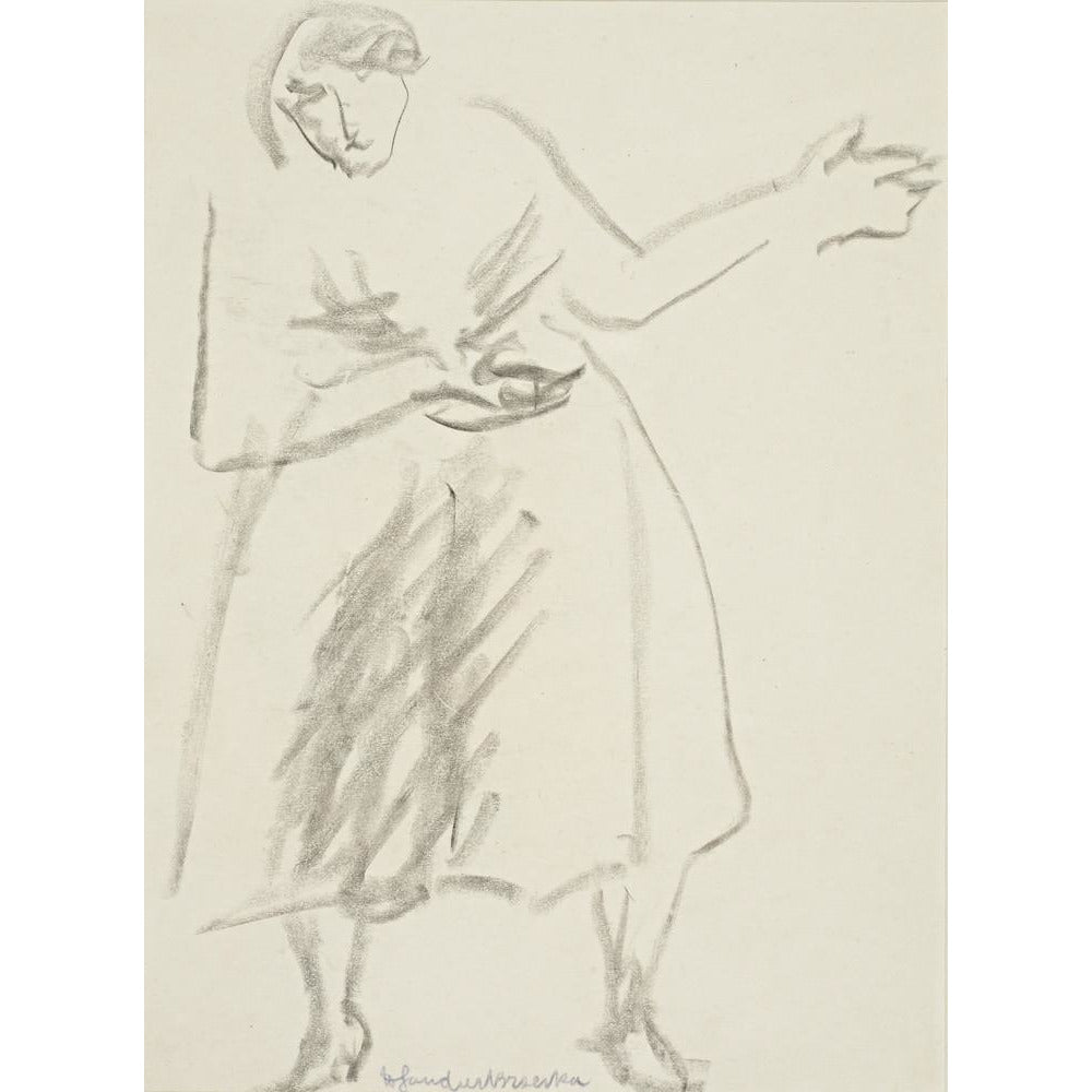 Standing woman, gesticulating - Art print