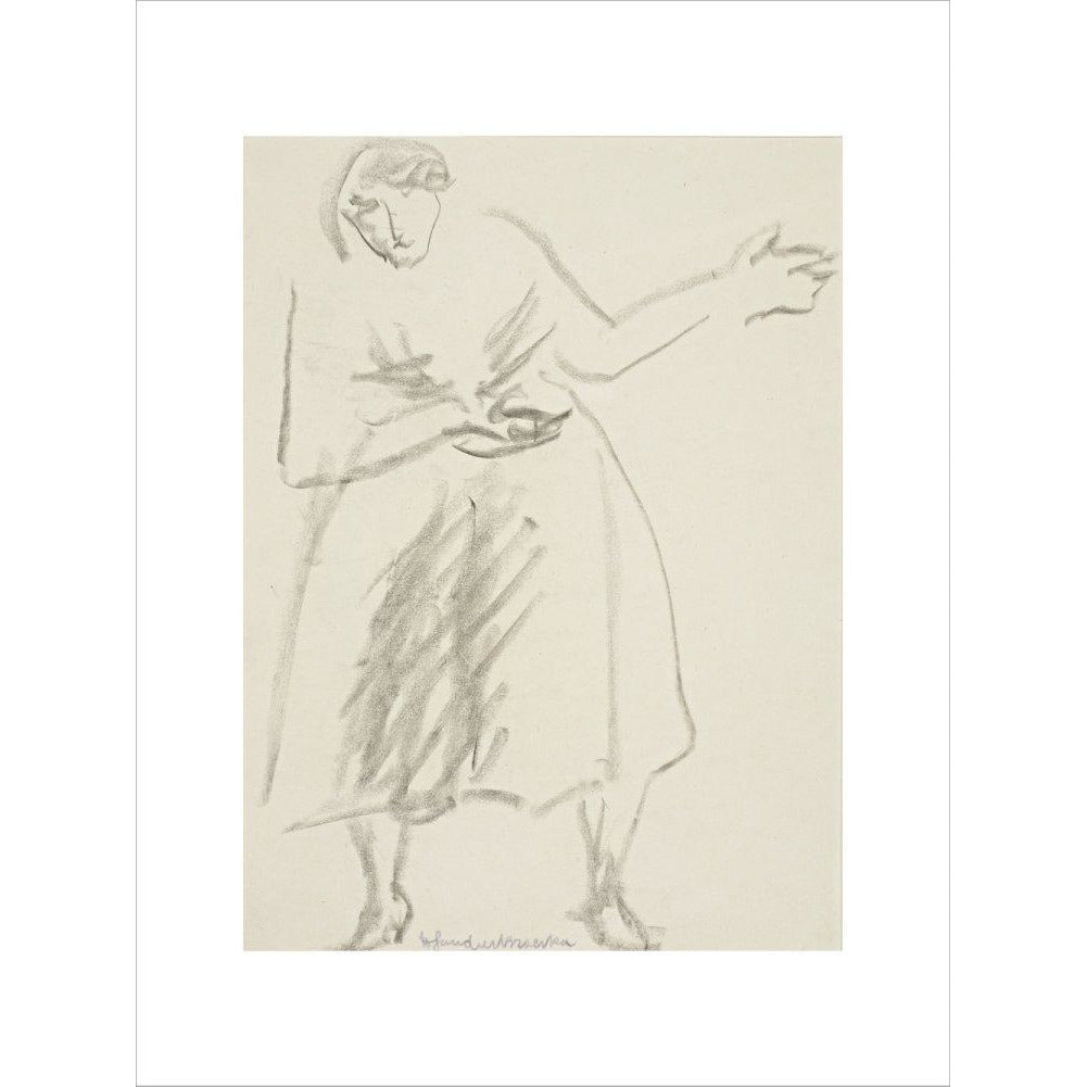 Standing woman, gesticulating - Art print