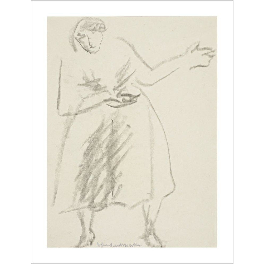 Standing woman, gesticulating - Art print