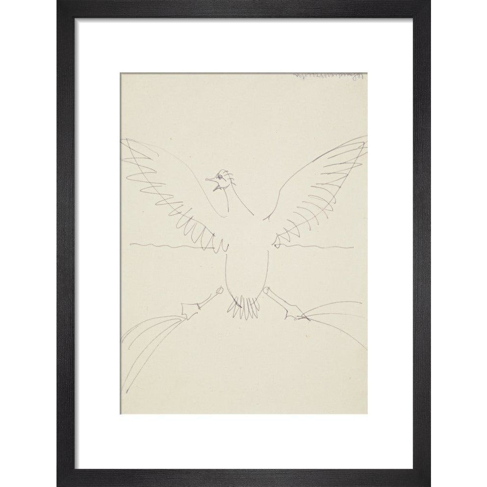 Bird landing on water - Art print