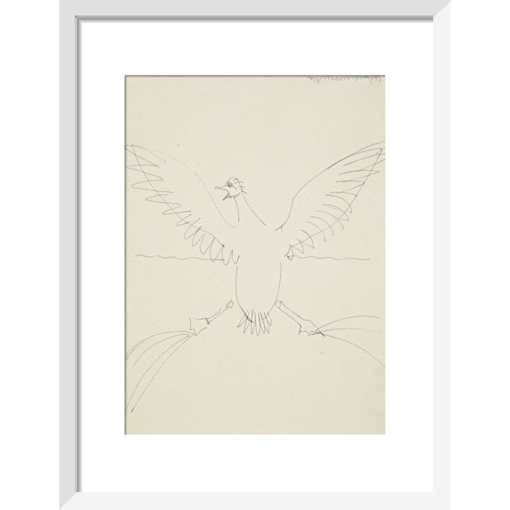 Bird landing on water - Art print