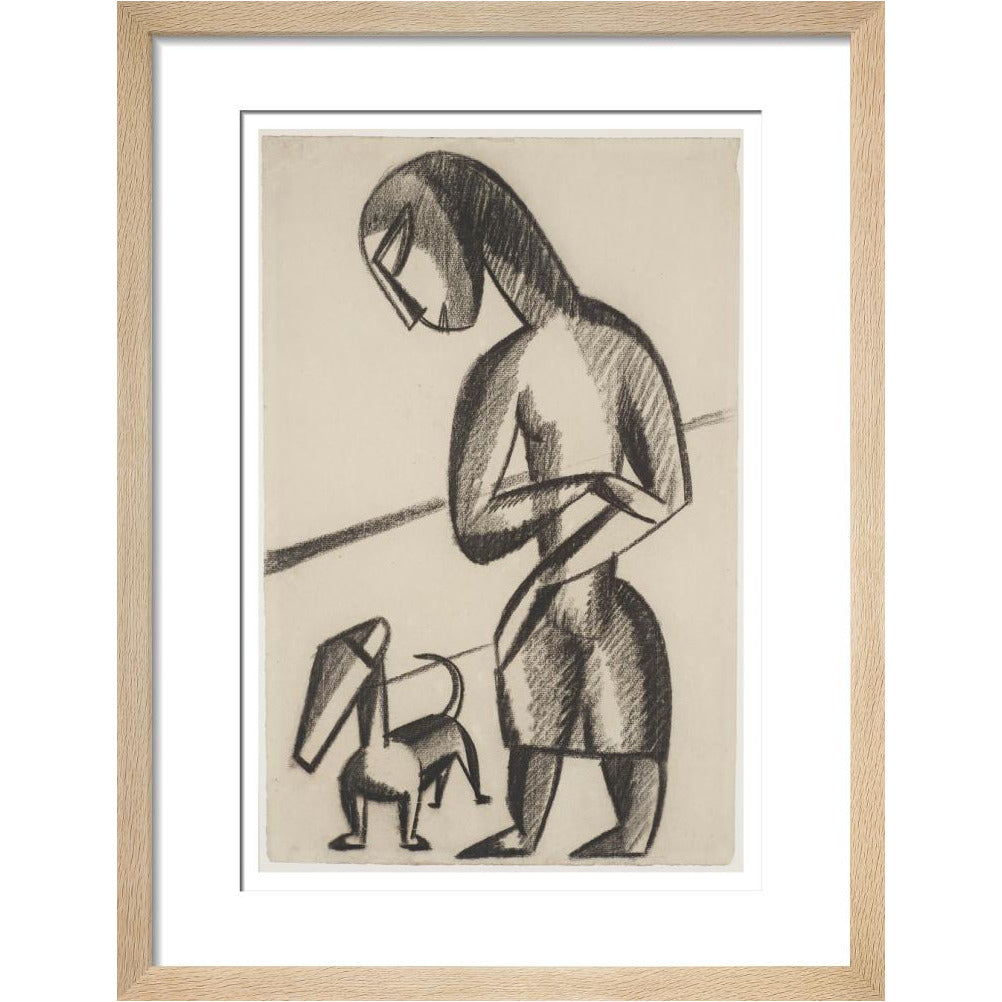 Woman and dog - Art print