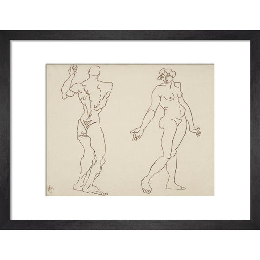 Male and female nude - Art print