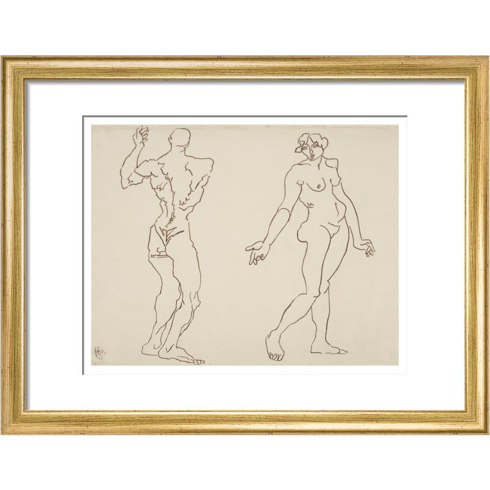 Male and female nude - Art print