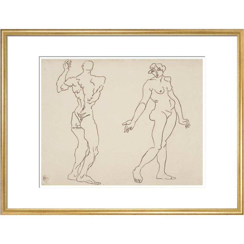 Male and female nude - Art print