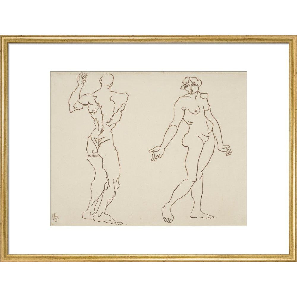 Male and female nude - Art print
