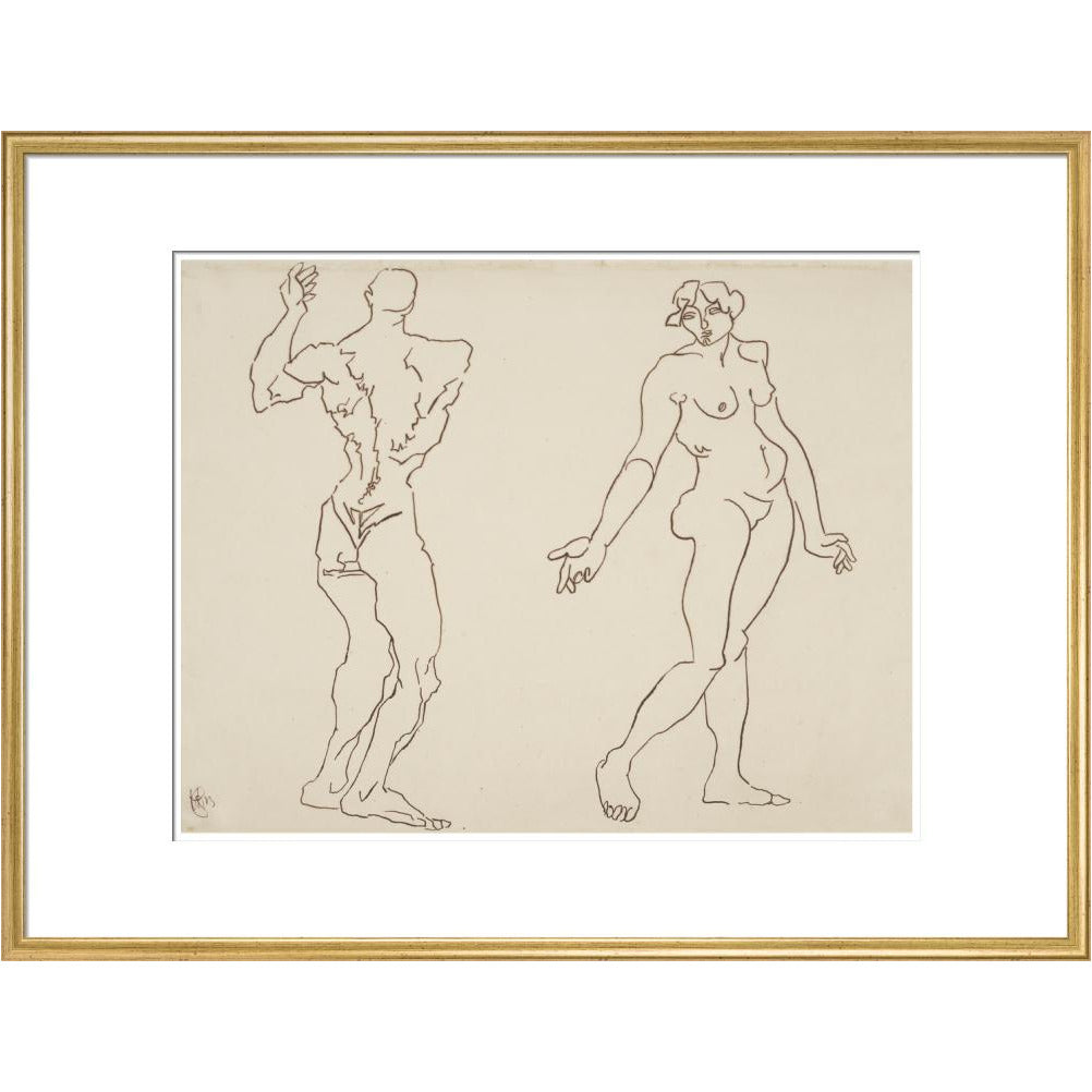Male and female nude - Art print