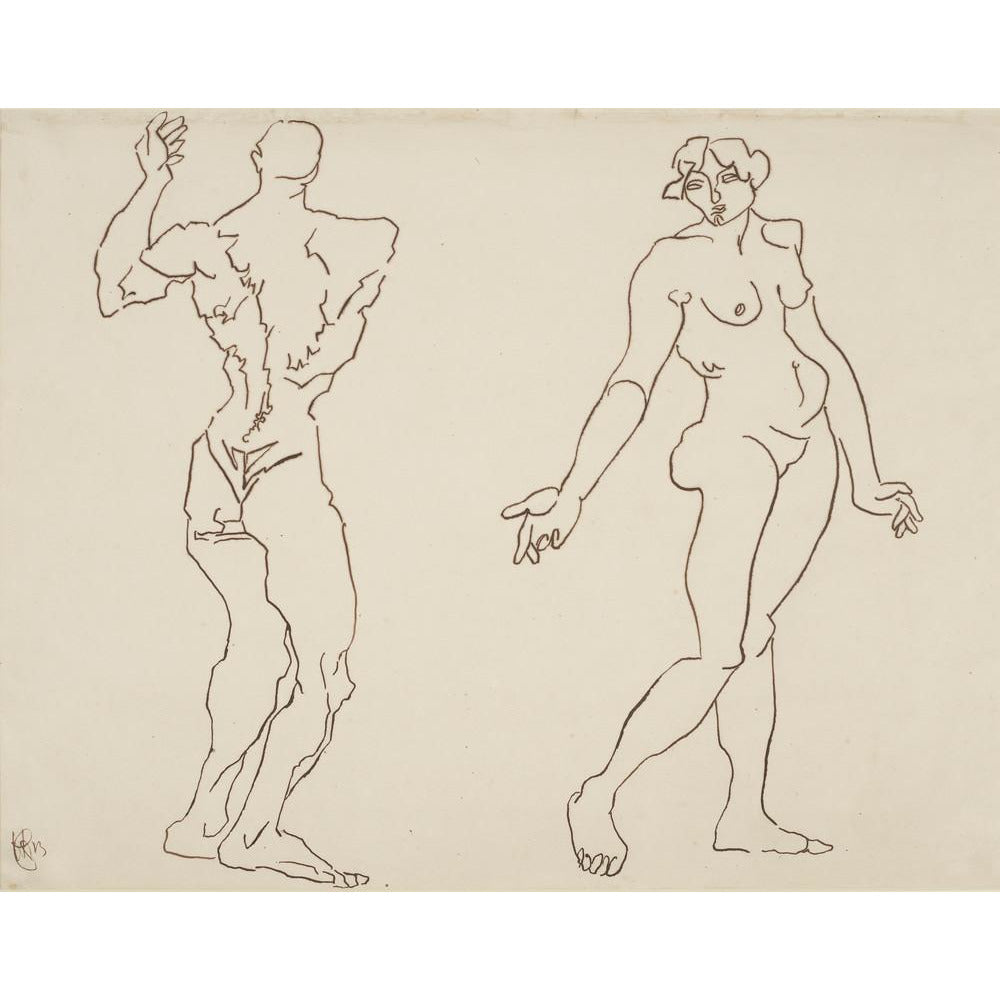Male and female nude - Art print