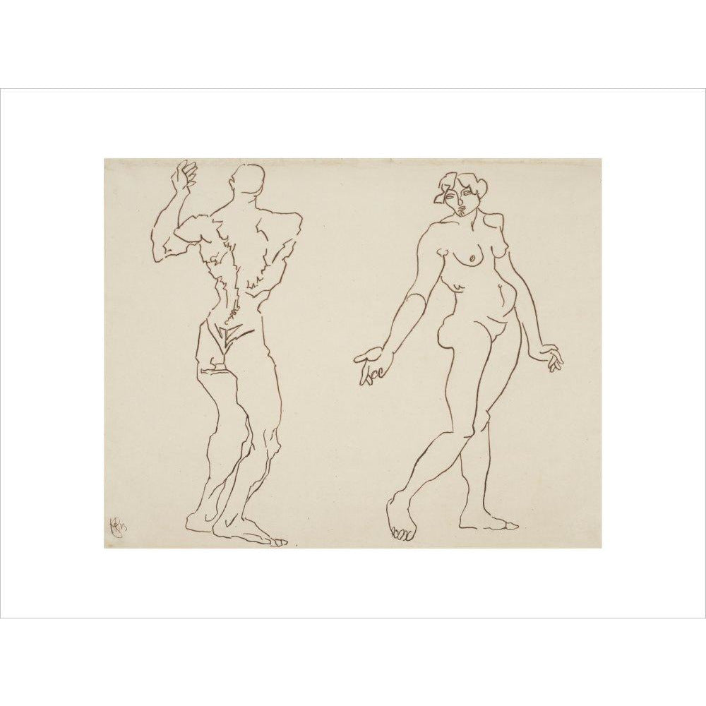 Male and female nude - Art print