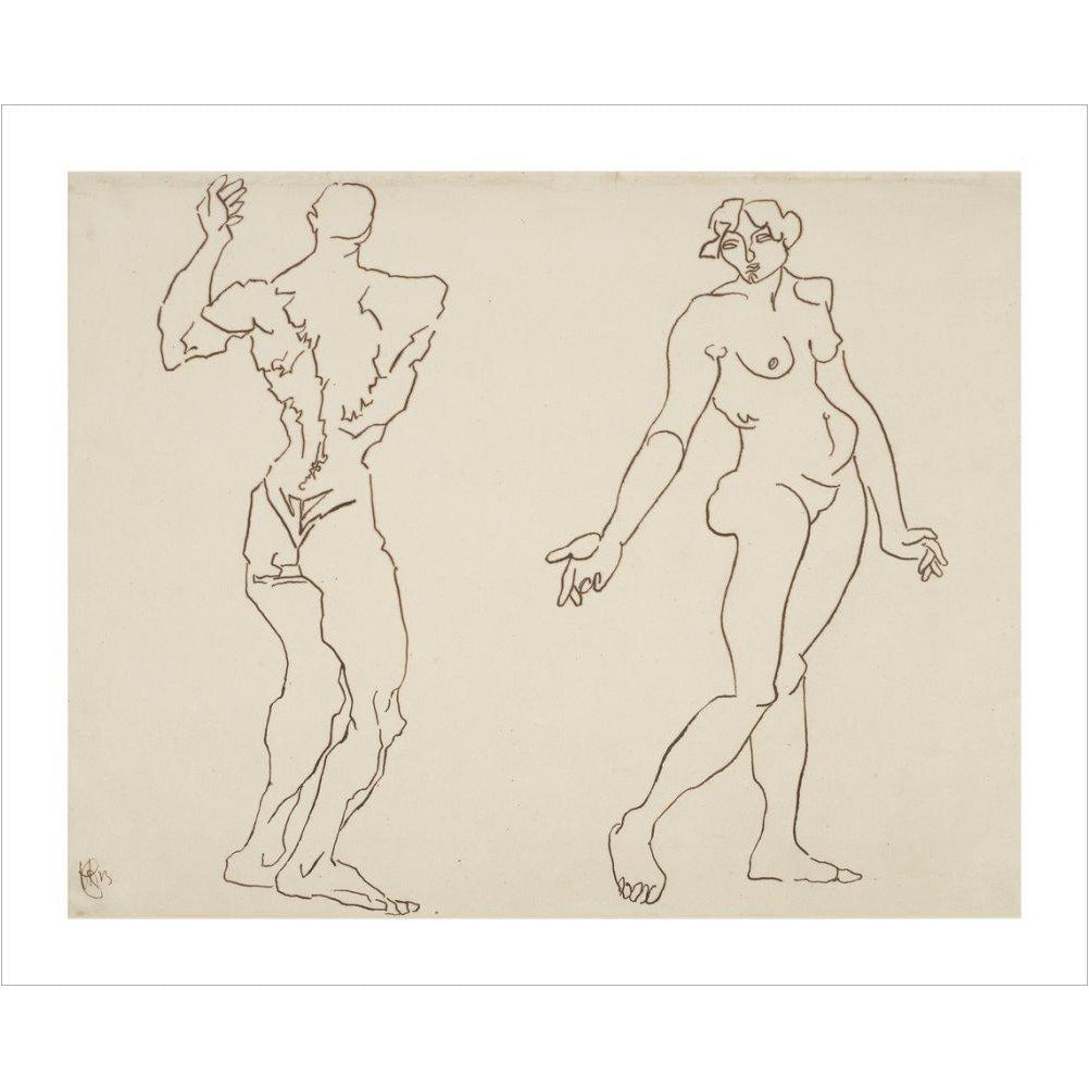 Male and female nude - Art print