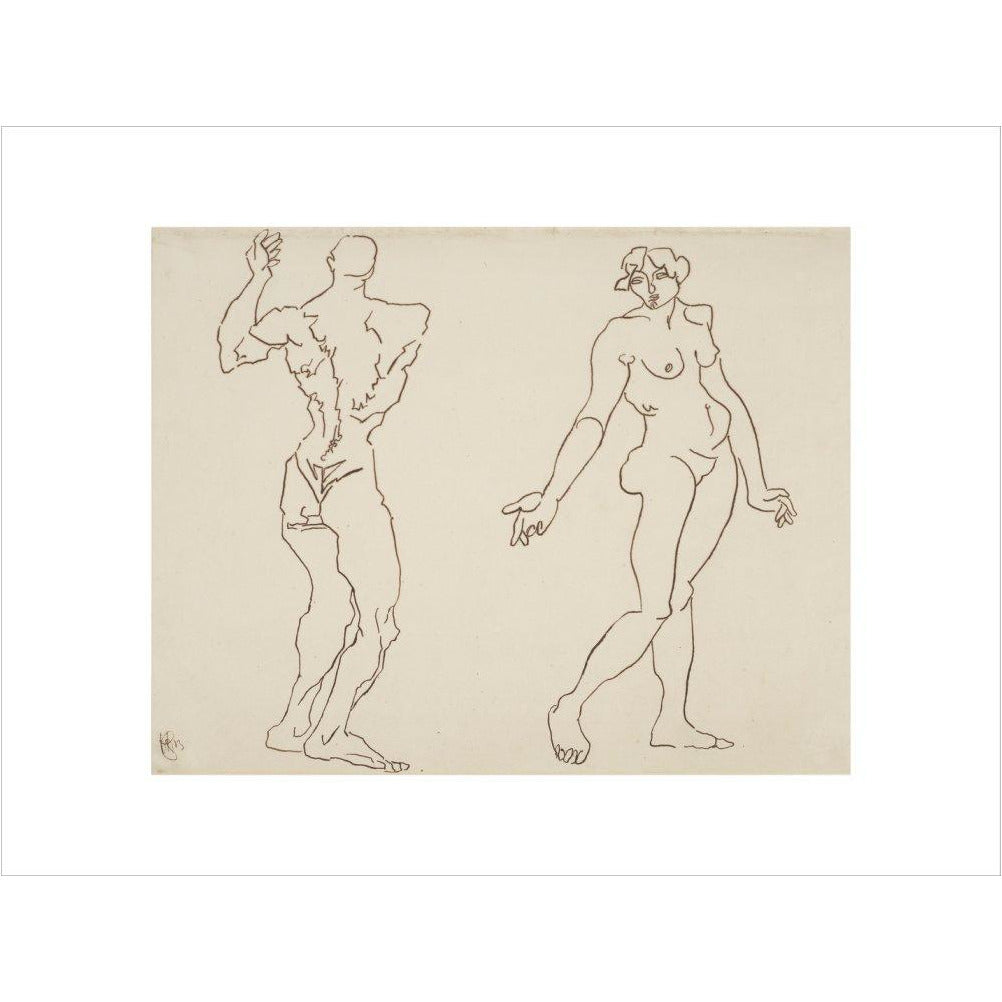 Male and female nude - Art print