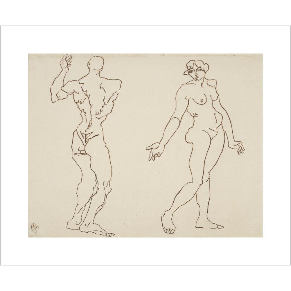 Male and female nude - Art print