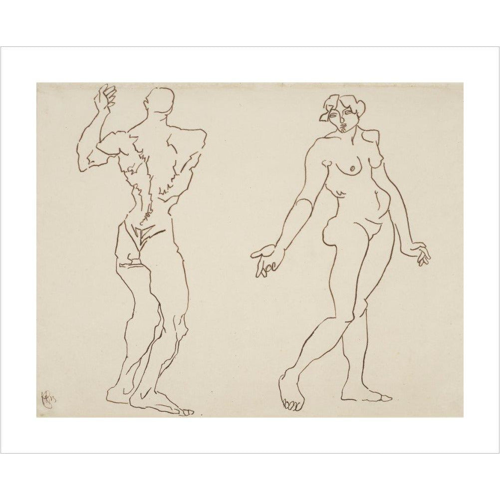 Male and female nude - Art print