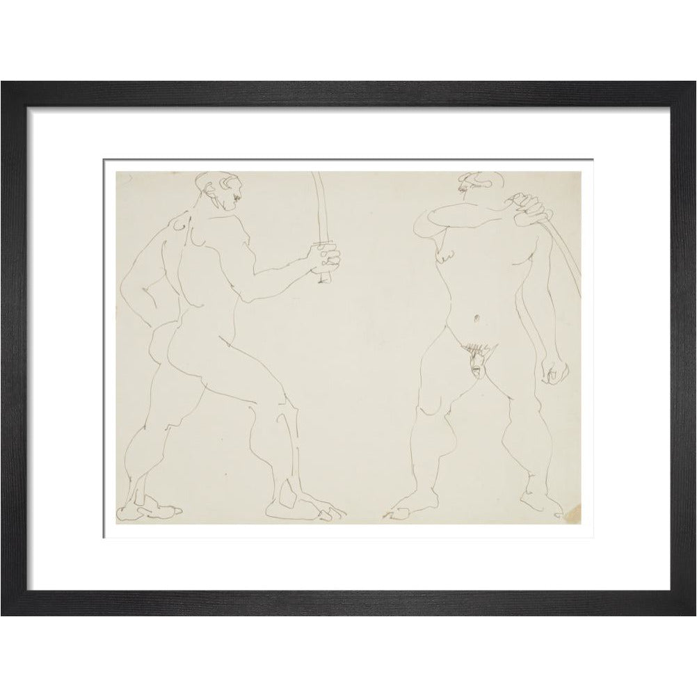 Two nude sword fighters - Art print