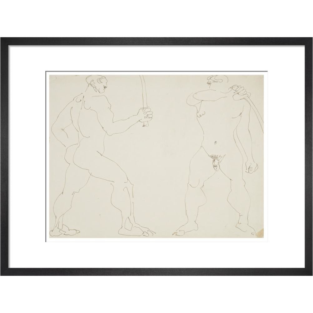 Two nude sword fighters - Art print