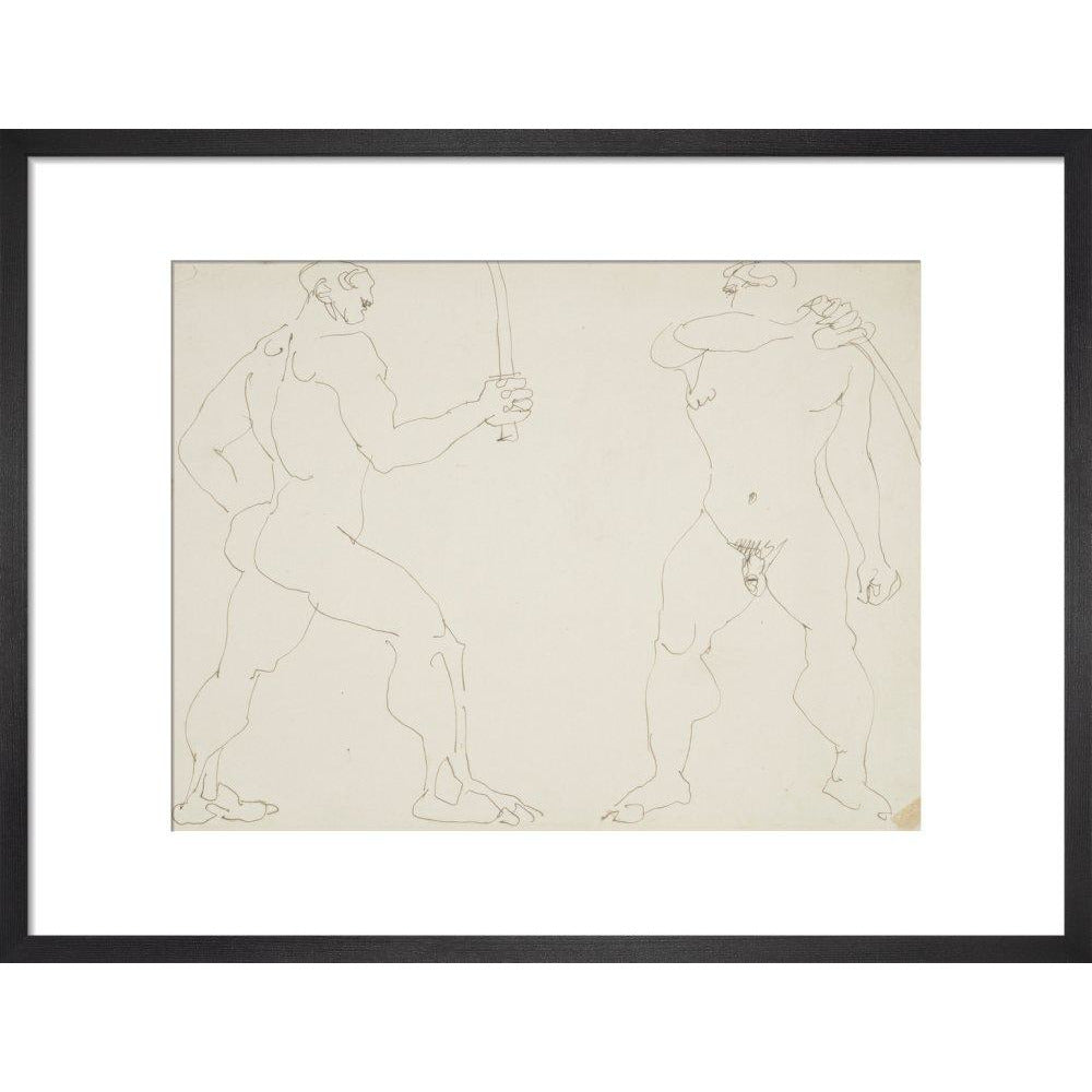 Two nude sword fighters - Art print