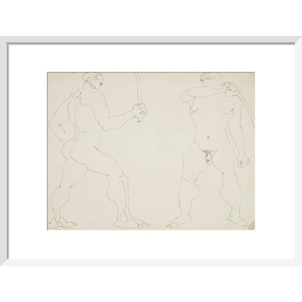 Two nude sword fighters - Art print