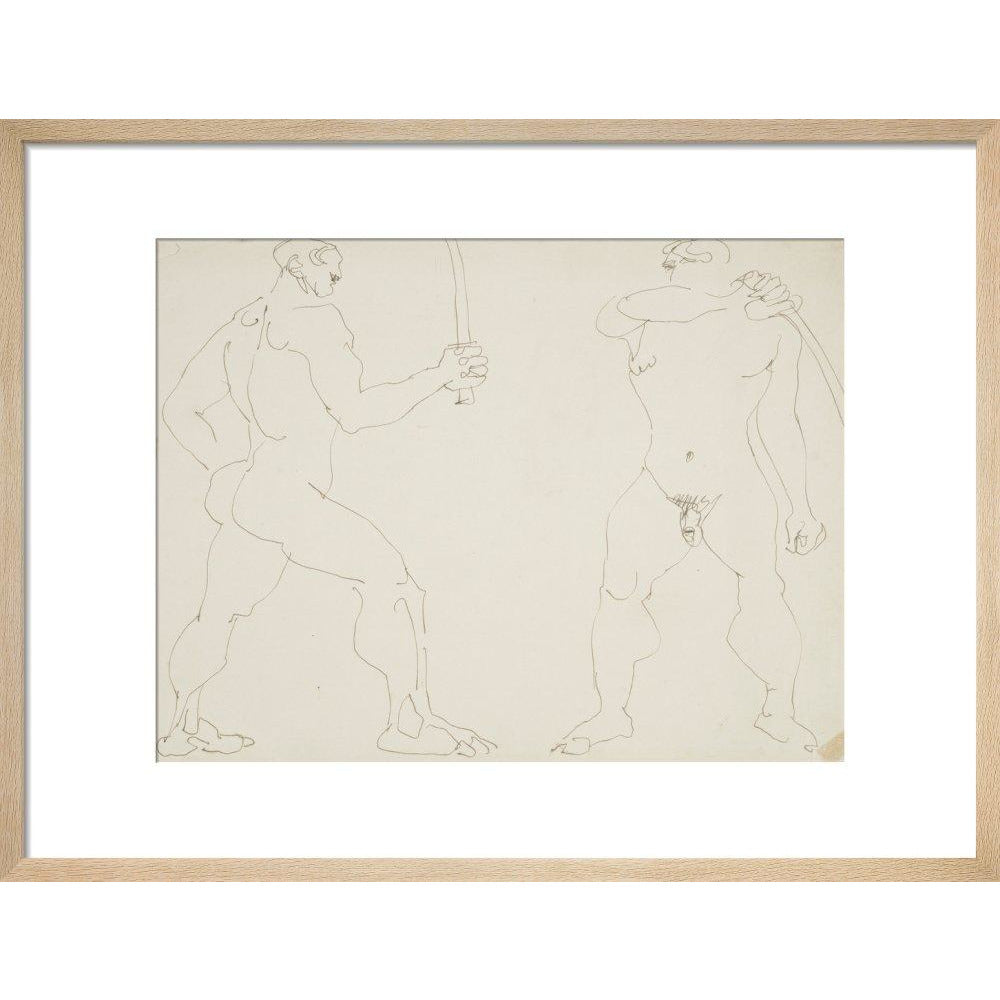Two nude sword fighters - Art print