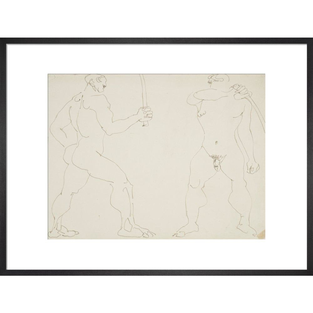 Two nude sword fighters - Art print