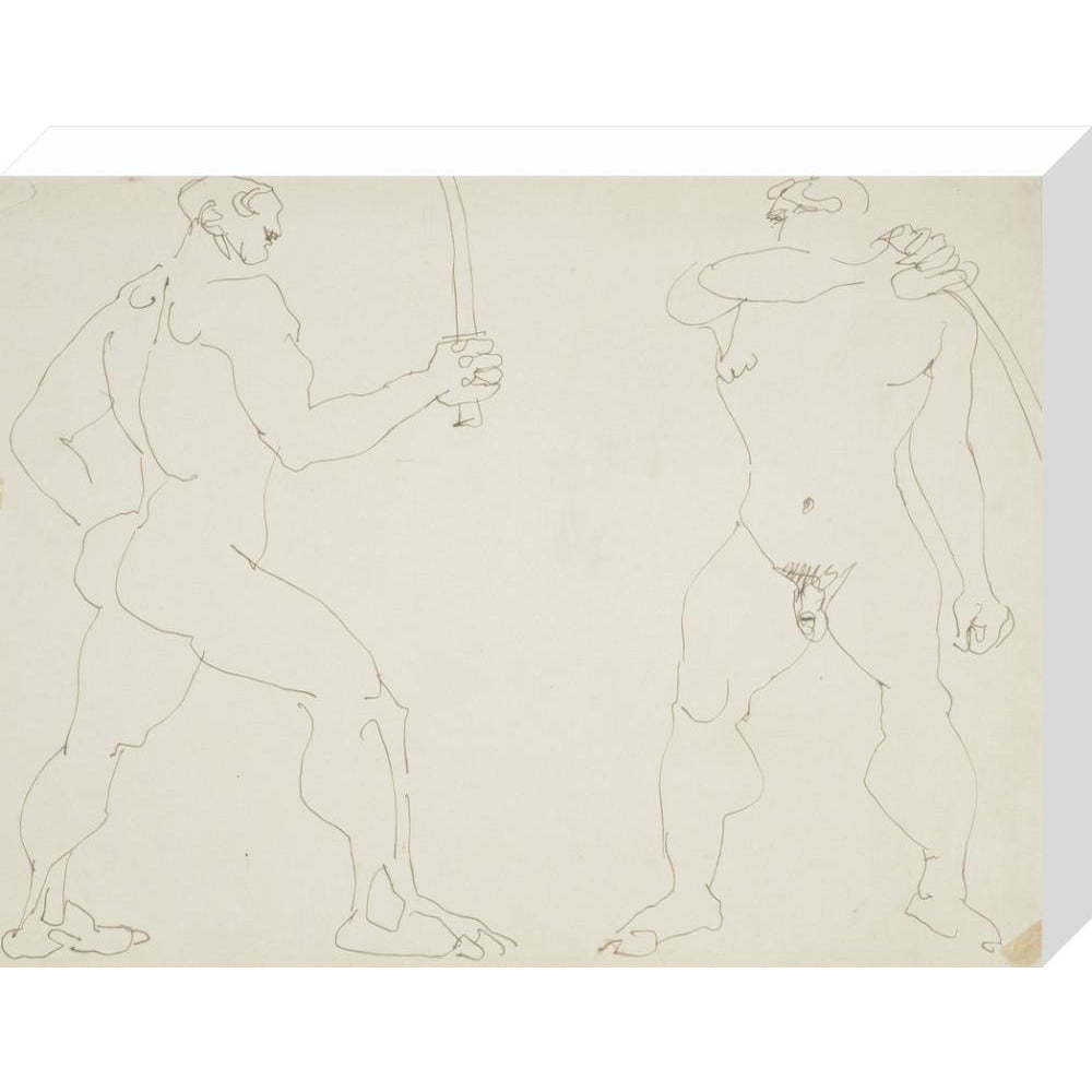 Two nude sword fighters - Art print