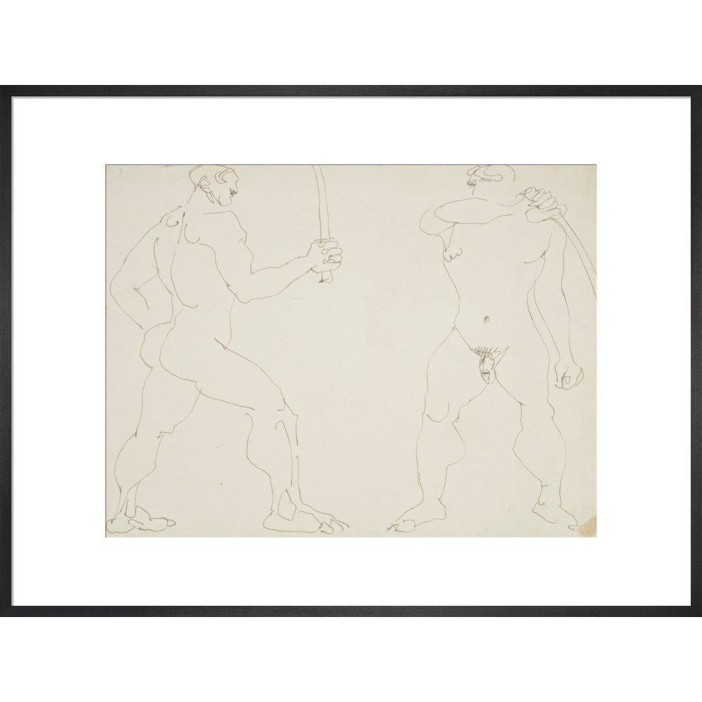 Two nude sword fighters - Art print
