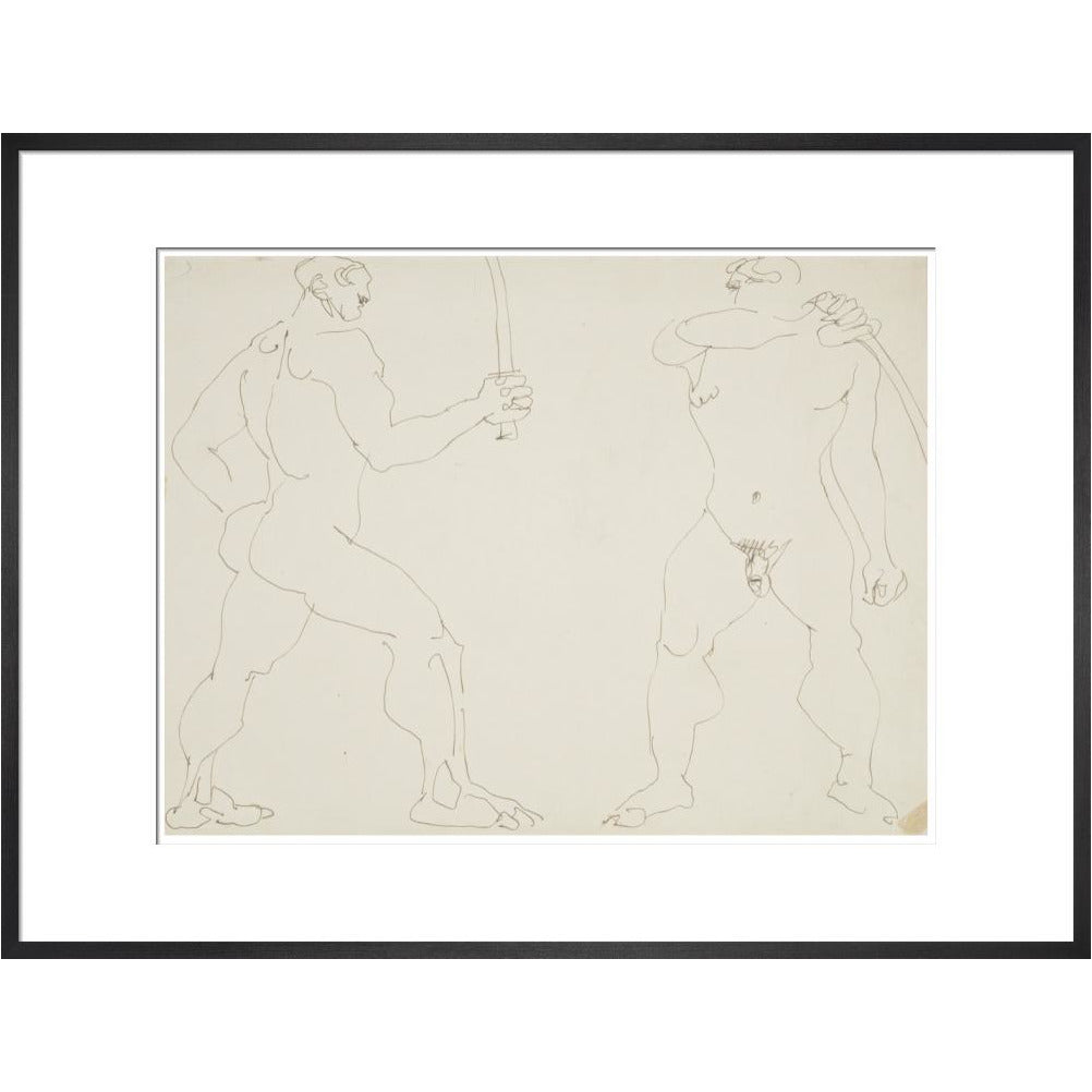 Two nude sword fighters - Art print