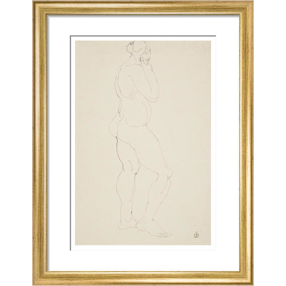 Standing female nude - Art print