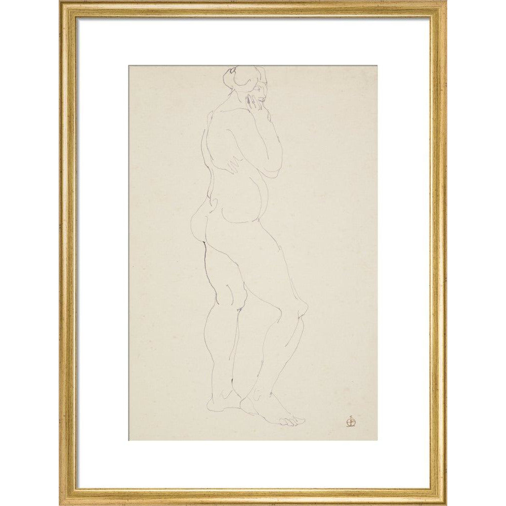 Standing female nude - Art print